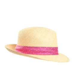PANAMA MODELLO FEDERICO CON CINTA IN SETA FUCSIA, 56 CM E. marinella x borsalino
