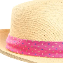 PANAMA MODELLO FEDERICO CON CINTA IN SETA FUCSIA, 56 CM E. marinella x borsalino