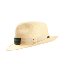 PANAMA MODELLO FEDERICO CON CINTA IN SETA VERDE, 58 CM E. marinella x borsalino