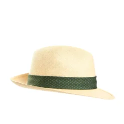 PANAMA MODELLO FEDERICO CON CINTA IN SETA VERDE, 58 CM E. marinella x borsalino