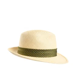 PANAMA MODELLO FEDERICO CON DETTAGLI IN SETA VERDE, 56 CM E. marinella x borsalino