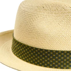 PANAMA MODELLO FEDERICO CON DETTAGLI IN SETA VERDE, 56 CM E. marinella x borsalino