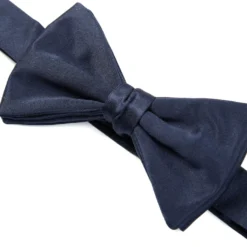 PAPILLON ANNODATO IN RASO DI SETA BLU SCURO Tinta unita