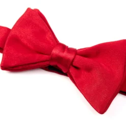 PAPILLON ANNODATO IN RASO DI SETA ROSSO Tinta unita