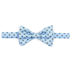 PAPILLON ANNODATO IN SETA AZZURRA Microfantasia fiore