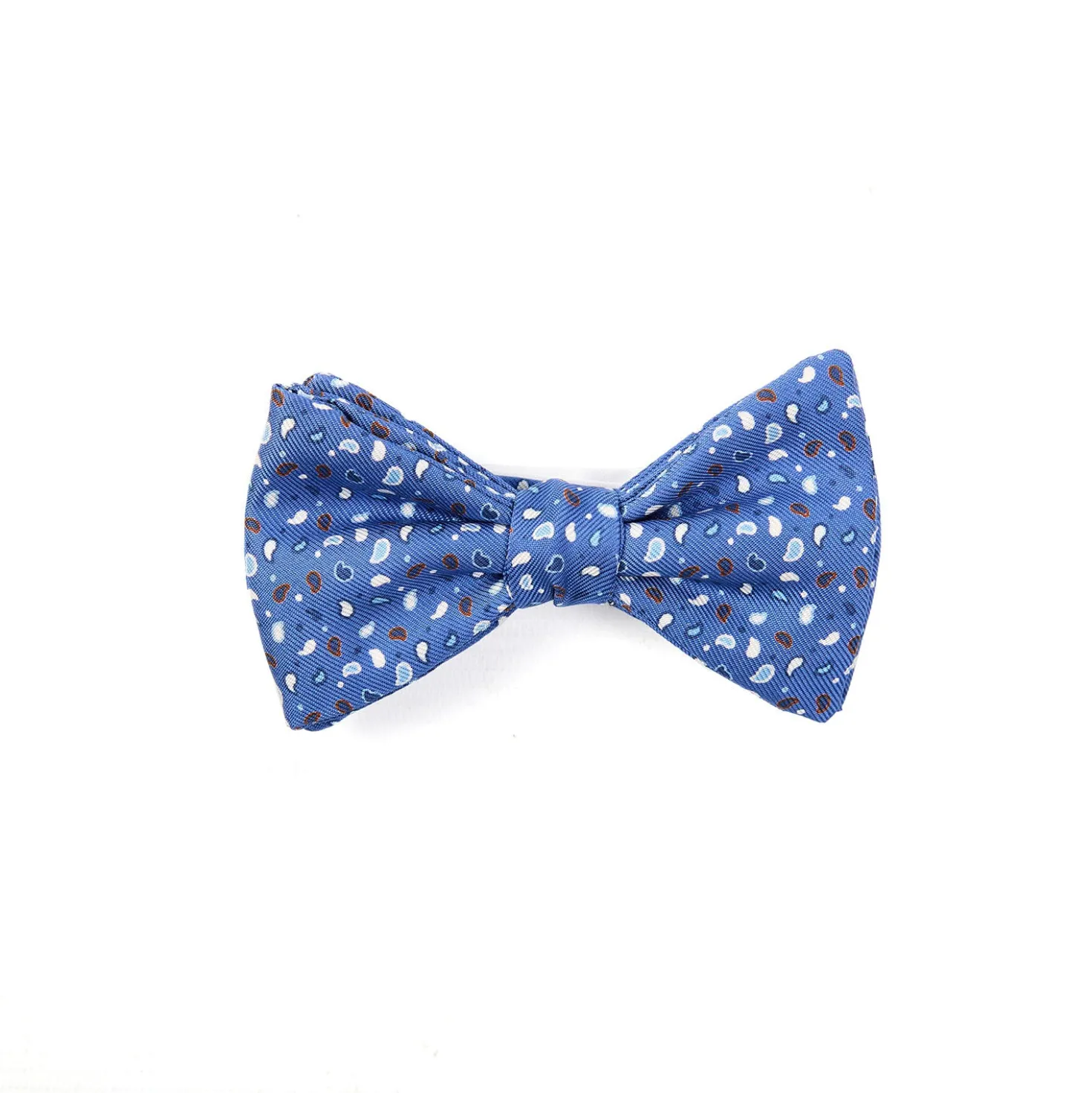 PAPILLON ANNODATO IN SETA AZZURRO POLVERE Microfantasia fiore