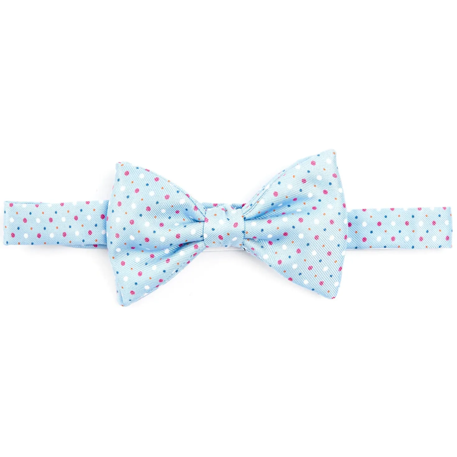 PAPILLON ANNODATO IN SETA AZZURRO Microfantasia geometrica