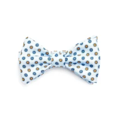 PAPILLON ANNODATO IN SETA AZZURRO Microfantasia fiore