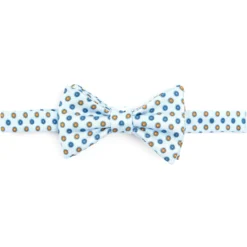 PAPILLON ANNODATO IN SETA AZZURRO Microfantasia fiore