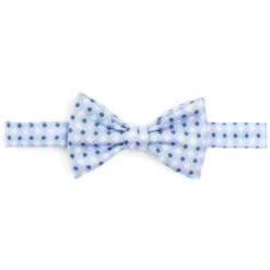 PAPILLON ANNODATO IN SETA AZZURRA Microfantasia fiore