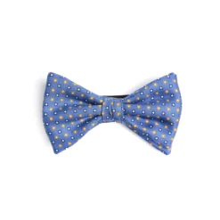 PAPILLON ANNODATO IN SETA AZZURRO POLVERE Microfantasia fiore