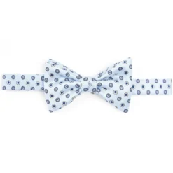 PAPILLON ANNODATO IN SETA AZZURRO Microfantasia geometrica