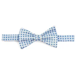 PAPILLON ANNODATO IN SETA AZZURRO Microfantasia fiore