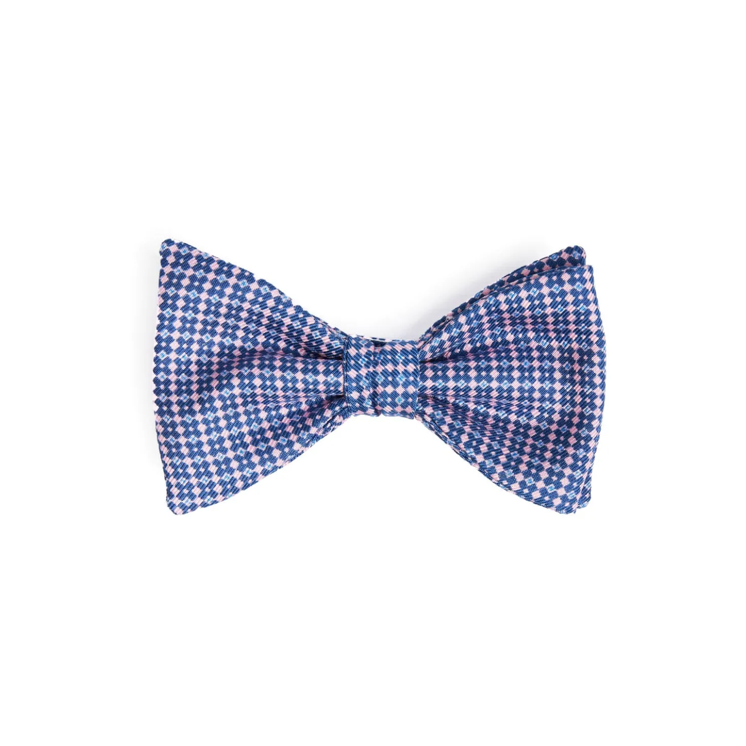 PAPILLON ANNODATO IN SETA BLUETTE Microfantasia geometrica