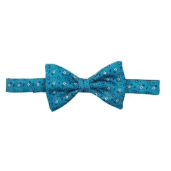 PAPILLON ANNODATO IN SETA BLU MEDIO Microfantasia fiore