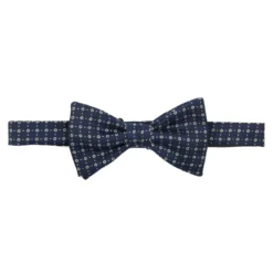 PAPILLON ANNODATO IN SETA BLU SCURO Microfantasia fiore