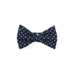 PAPILLON ANNODATO IN SETA BLU SCURO Microfantasia fiore