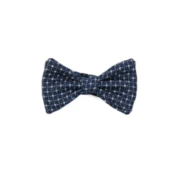 PAPILLON ANNODATO IN SETA BLU SCURO Microfantasia fiore