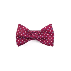PAPILLON ANNODATO IN SETA BORDEAUX Microfantasia geoemtrica