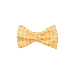 PAPILLON ANNODATO IN SETA GIALLO Microfantasia geometrica
