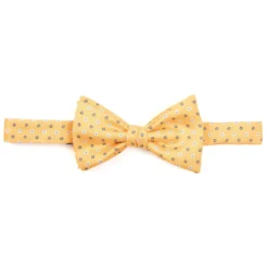 PAPILLON ANNODATO IN SETA GIALLO Microfantasia geometrica