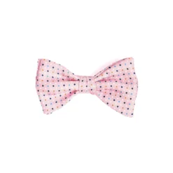 PAPILLON ANNODATO IN SETA ROSA Microfantasia geometrica
