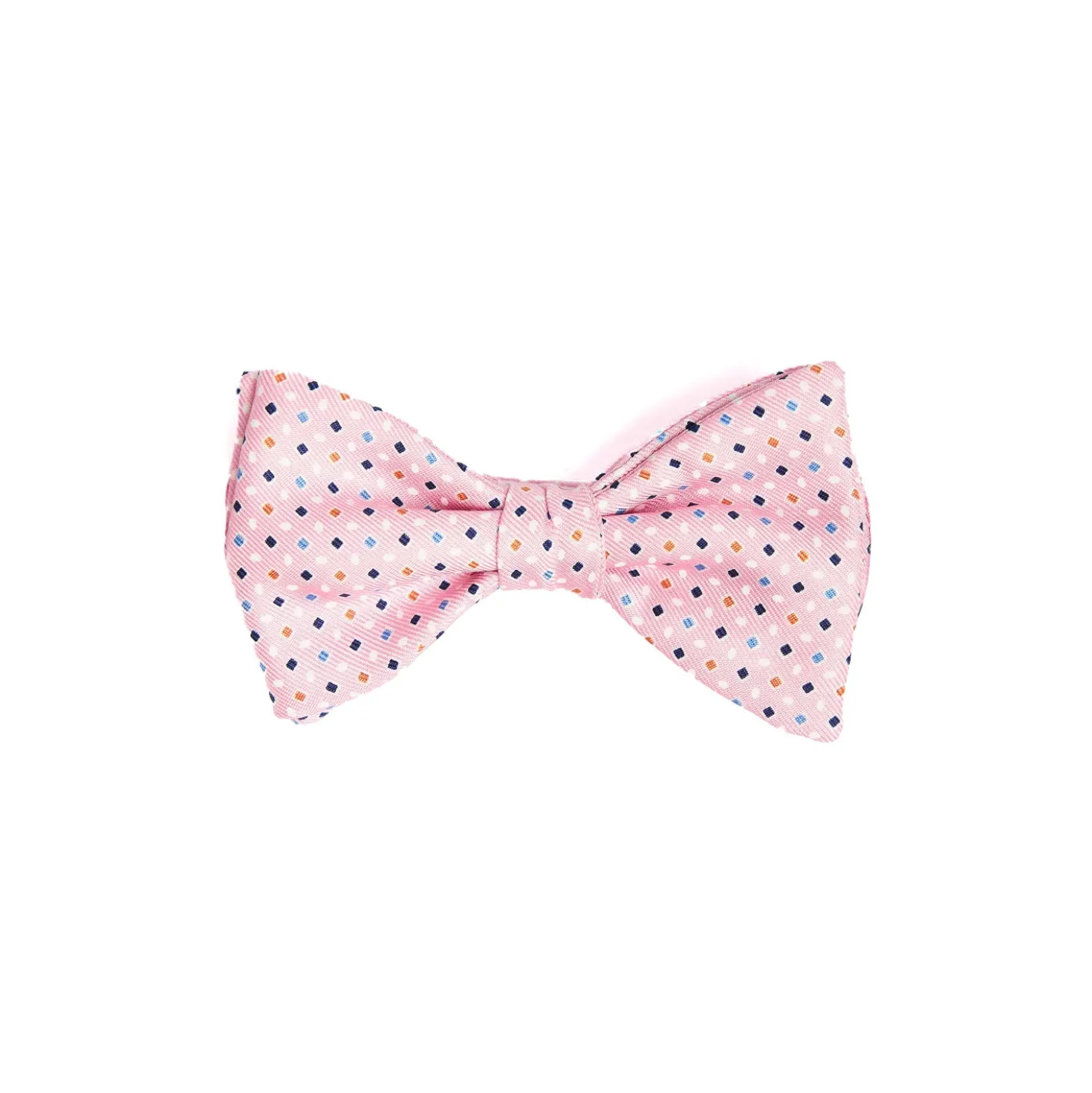 PAPILLON ANNODATO IN SETA ROSA Microfantasia geometrica
