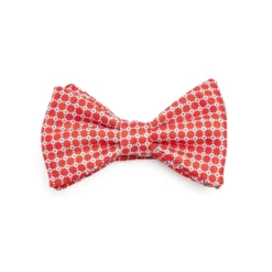 PAPILLON ANNODATO IN SETA ROSSO Microfantasia geometrica