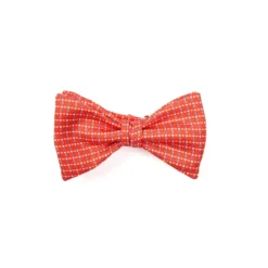 PAPILLON ANNODATO IN SETA ROSSO Microfantasia geometrica
