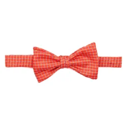 PAPILLON ANNODATO IN SETA ROSSO Microfantasia geometrica