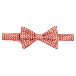 PAPILLON ANNODATO IN SETA ROSSO Microfantasia geometrica