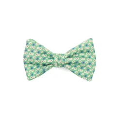 PAPILLON ANNODATO IN SETA VERDE CHIARO Microfantasia geometrica