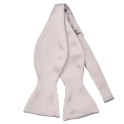 PAPILLON DA ANNODARE IN RASO DI SETA GRIGIO Tinta unita