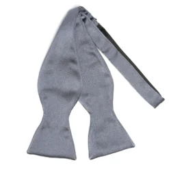PAPILLON DA ANNODARE IN RASO DI SETA GRIGIO SCURO Tinta unita