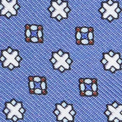 PAPILLON DA ANNODARE IN SETA AZZURRO POLVERE Microfantasia fiore