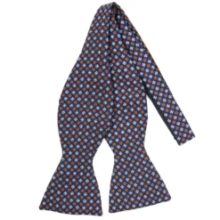 PAPILLON DA ANNODARE IN SETA BLU SCURO Microfantasia fiore