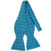 PAPILLON DA ANNODARE IN SETA BLU MEDIO Microfantasia fiore