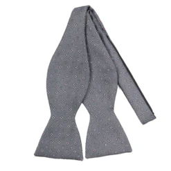 PAPILLON DA ANNODARE IN SETA GRIGIO SCURO Microfantasia fiore
