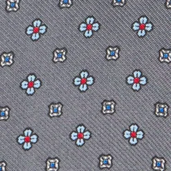 PAPILLON DA ANNODARE IN SETA GRIGIO SCURO Microfantasia fiore