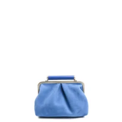 PARTY CLUTCH AZZURRO POLVERE In camoscio e pelle