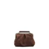 PARTY CLUTCH TESTA MORO In camoscio e pelle