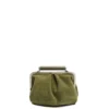 PARTY CLUTCH VERDE OLIVA In camoscio e pelle