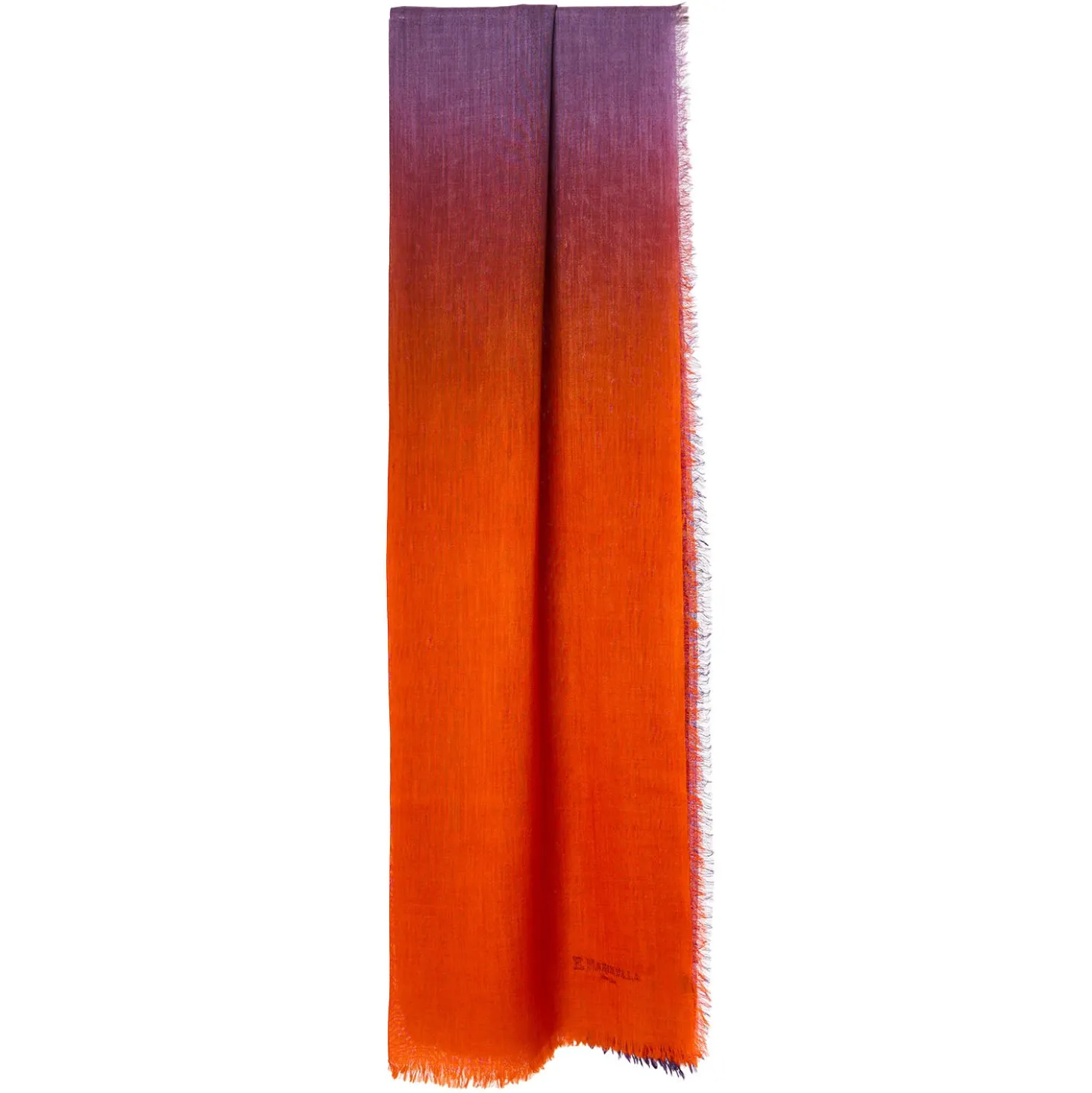 PASHMINA ARANCIONE E VIOLA EFFETTO SFUMATO In cashmere