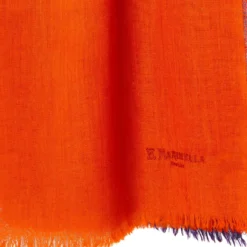 PASHMINA ARANCIONE E VIOLA EFFETTO SFUMATO In cashmere