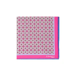 POCHETTE DA TASCHINO IN SETA STAMPATA A MANO FUCSIA Macrofantasia fiore