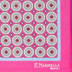POCHETTE DA TASCHINO IN SETA STAMPATA A MANO FUCSIA Macrofantasia fiore