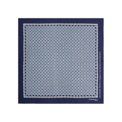 POCHETTE DA TASCHINO IN SETA STAMPATA A MANO BLU Fantasia archivio 1959