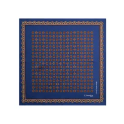 POCHETTE DA TASCHINO IN SETA STAMPATA A MANO BLU Fantasia archivio 1975