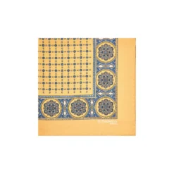 POCHETTE DA TASCHINO IN SETA STAMPATA A MANO GIALLA Microfantasia fiore