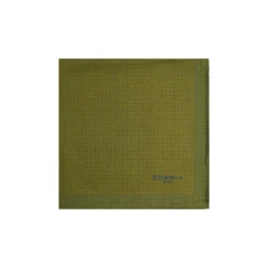POCHETTE DA TASCHINO IN SETA STAMPATA A MANO VERDE OLIVA Pois